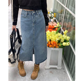 Geschlitzter Jeansrock „Basic Things“